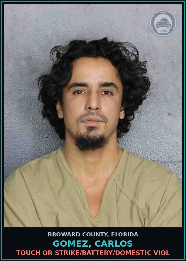 Booking mugshot of GOMEZ, CARLOS in Broward County