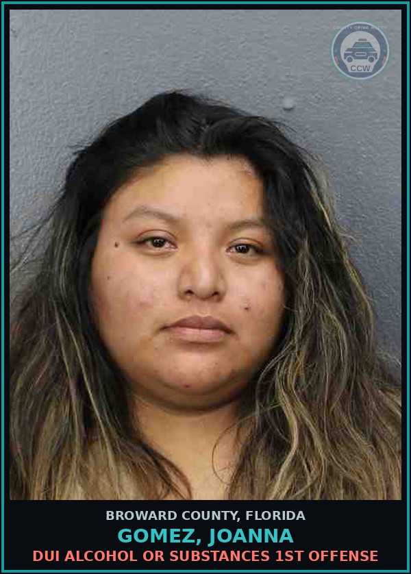 Booking mugshot of GOMEZ, JOANNA in Broward County