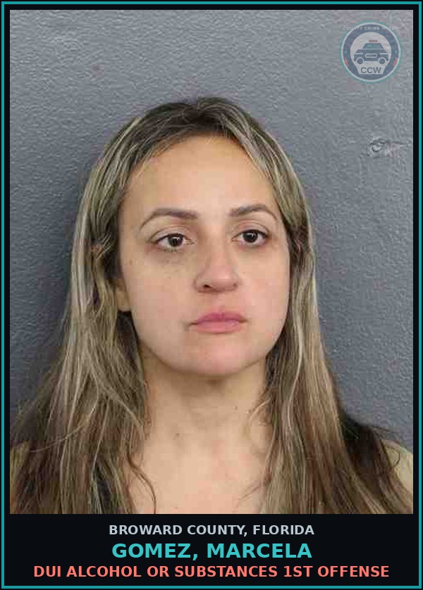 Booking mugshot of GOMEZ, MARCELA in Broward County