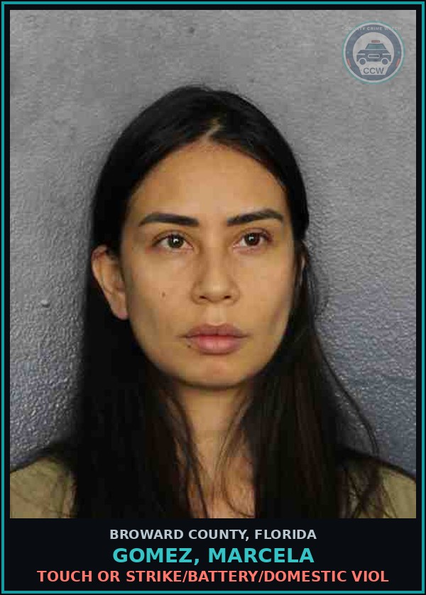 Booking mugshot of GOMEZ, MARCELA in Broward County