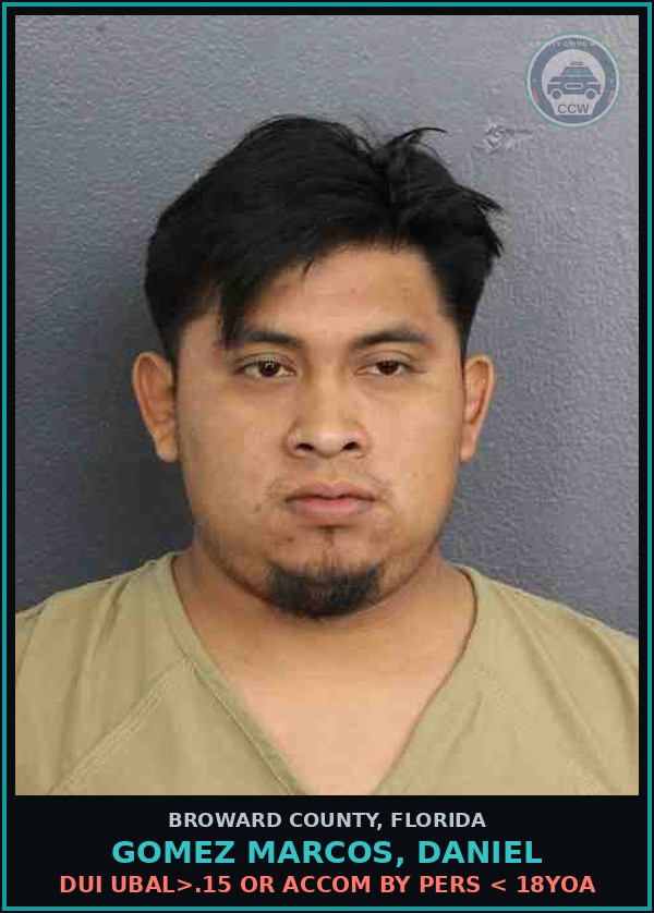 Booking mugshot of GOMEZ MARCOS, DANIEL in Broward County