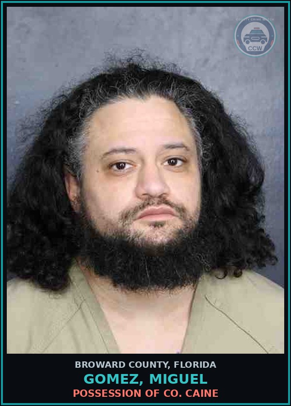 Booking mugshot of GOMEZ, MIGUEL in Broward County