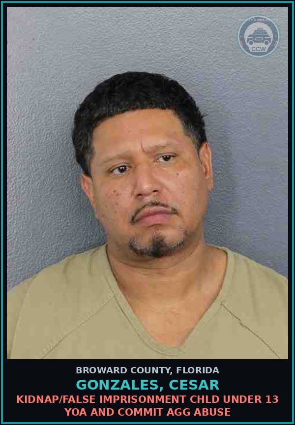 Booking mugshot of GONZALES, CESAR in Broward County