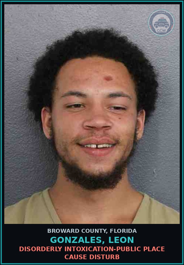 Booking mugshot of GONZALES, LEON in Broward County