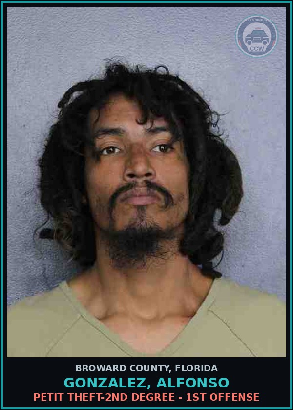 Booking mugshot of GONZALEZ, ALFONSO in Broward County