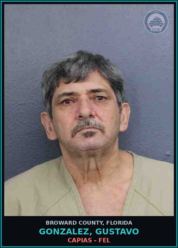 Booking mugshot of GONZALEZ, GUSTAVO in Broward County