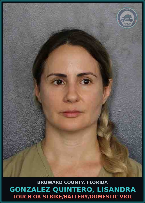 Booking mugshot of GONZALEZ QUINTERO, LISANDRA in Broward County