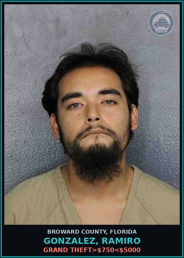 Booking mugshot of GONZALEZ, RAMIRO in Broward County