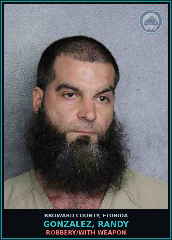 Booking mugshot of GONZALEZ, RANDY in Broward County