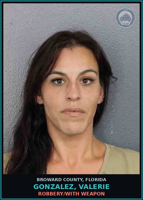 Booking mugshot of GONZALEZ, VALERIE in Broward County