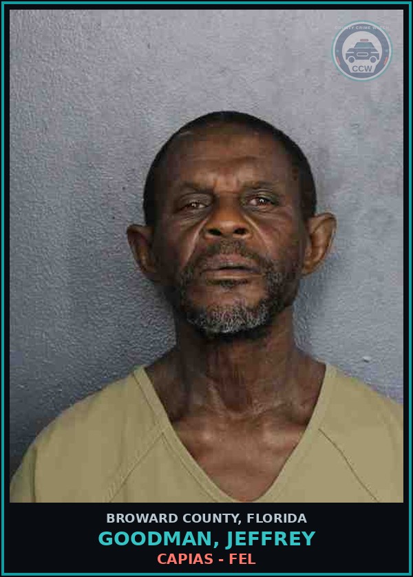 Booking mugshot of GOODMAN, JEFFREY in Broward County