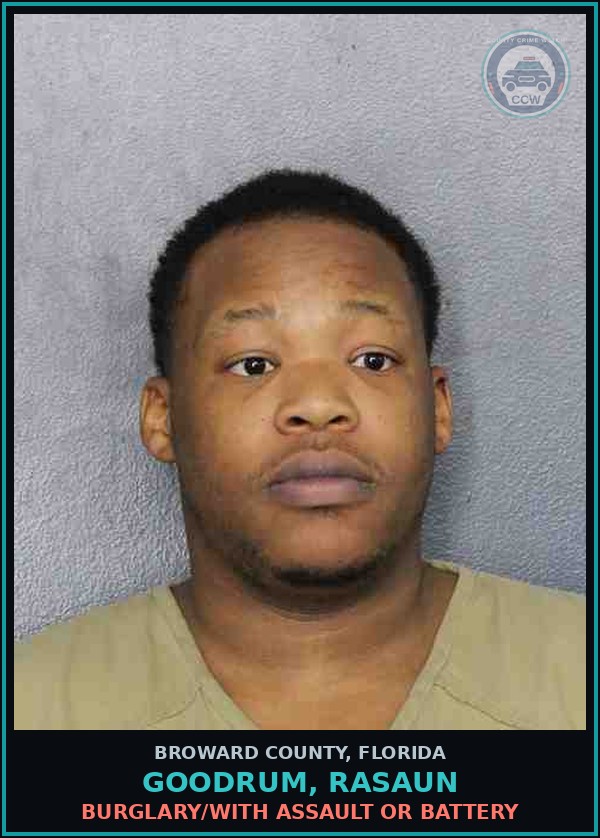 Booking mugshot of GOODRUM, RASAUN in Broward County
