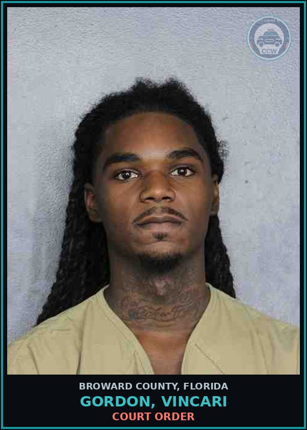 Booking mugshot of GORDON, VINCARI in Broward County