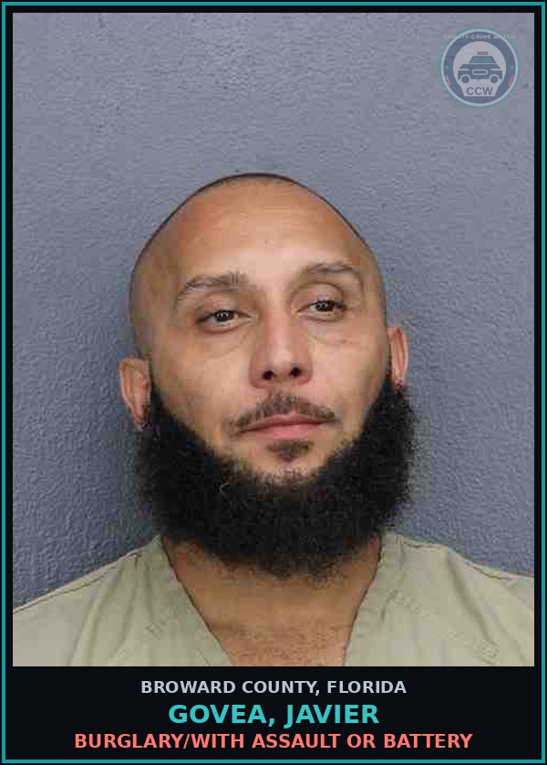 Booking mugshot of GOVEA, JAVIER in Broward County