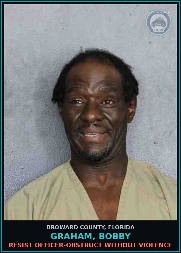 Booking mugshot of GRAHAM, BOBBY in Broward County