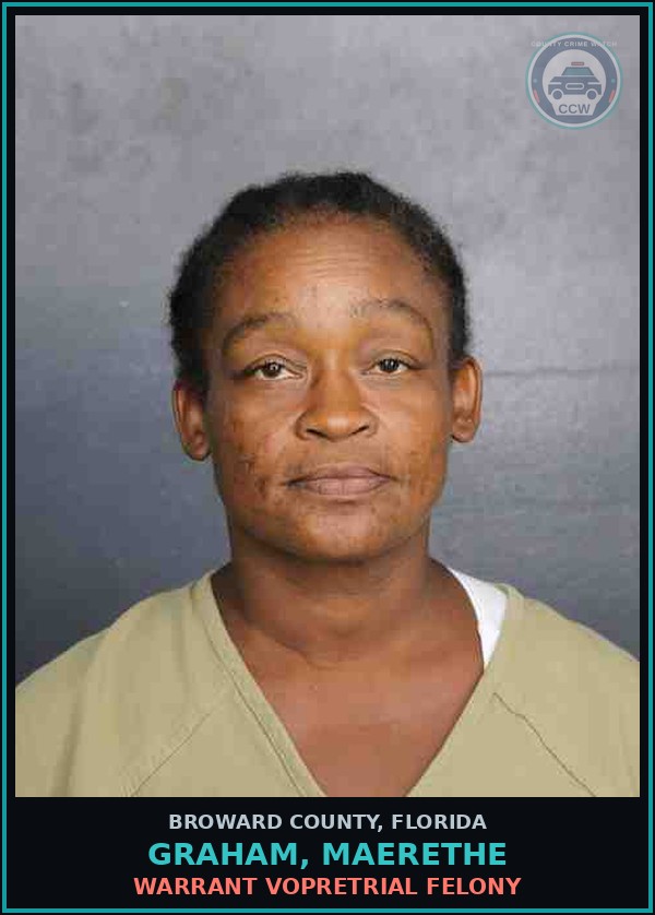 Booking mugshot of GRAHAM, MAERETHE in Broward County