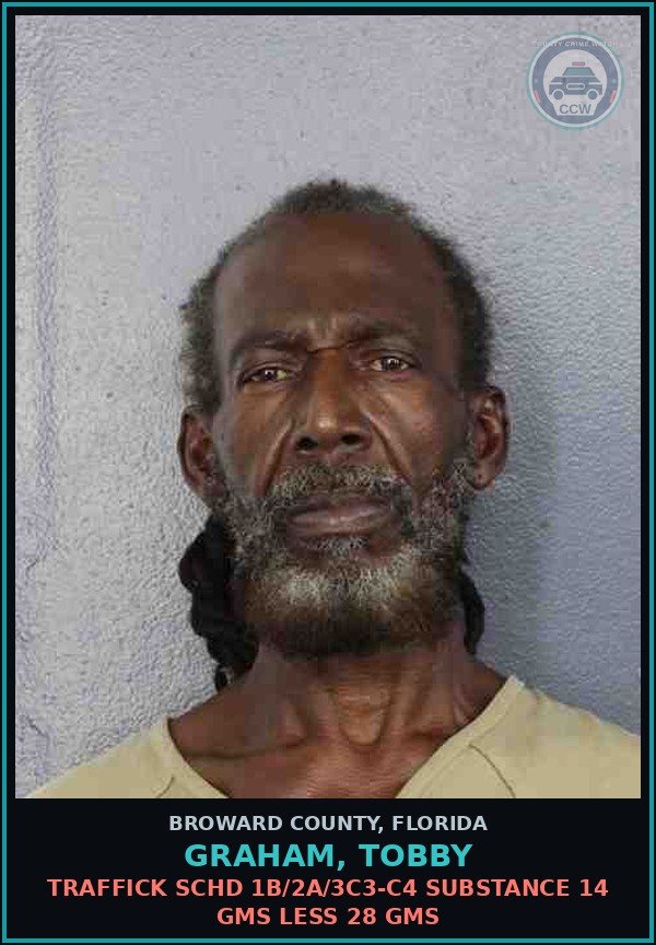 Booking mugshot of GRAHAM, TOBBY in Broward County