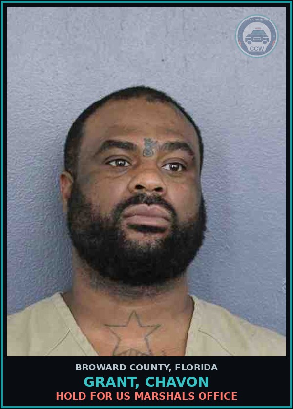Booking mugshot of GRANT, CHAVON in Broward County