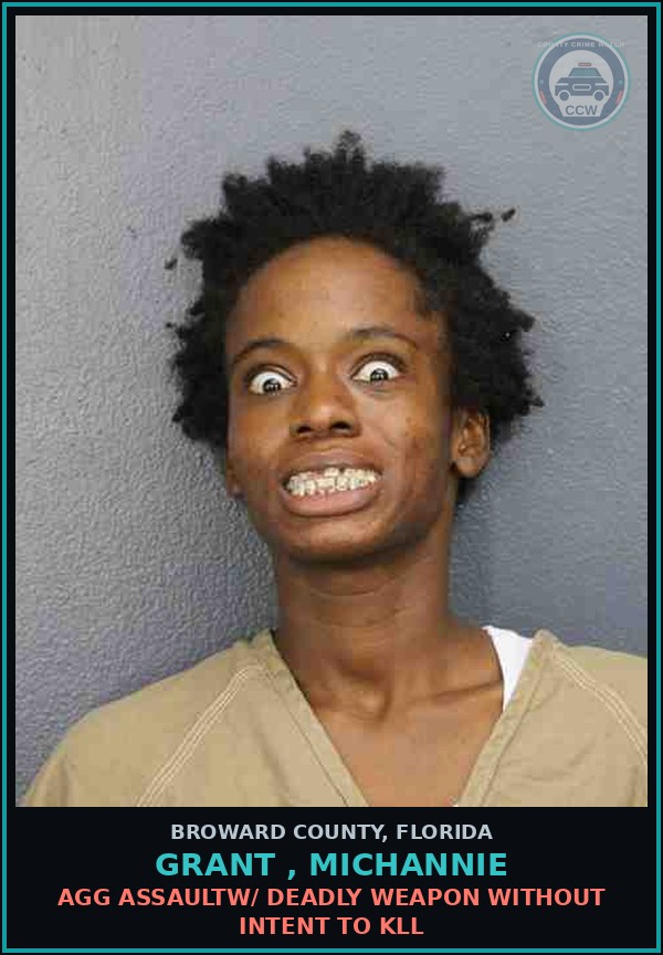 Booking mugshot of GRANT , MICHANNIE in Broward County