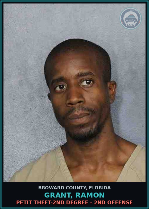 Booking mugshot of GRANT, RAMON in Broward County