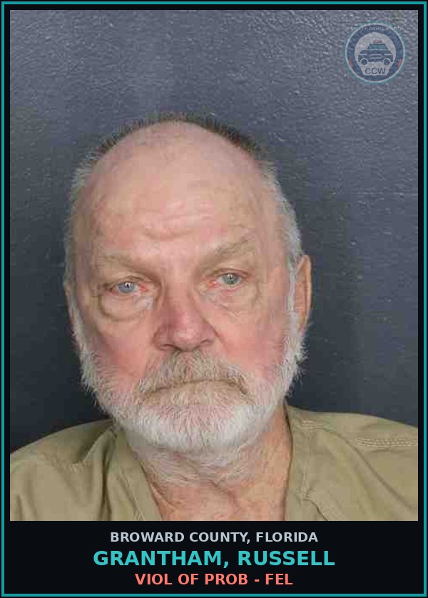 Booking mugshot of GRANTHAM, RUSSELL in Broward County