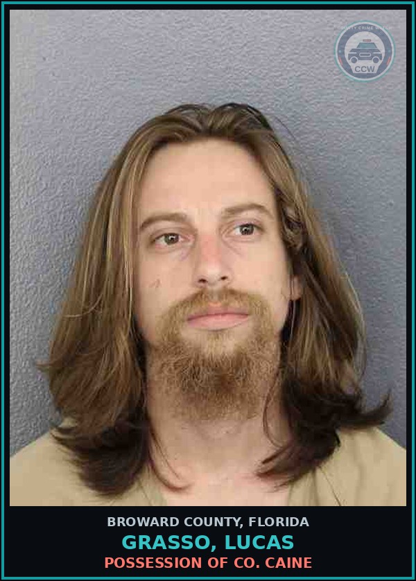 Booking mugshot of GRASSO, LUCAS in Broward County