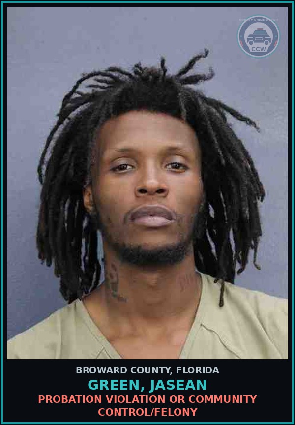 Booking mugshot of GREEN, JASEAN in Broward County