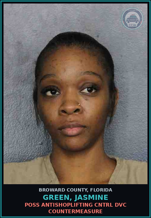 Booking mugshot of GREEN, JASMINE in Broward County