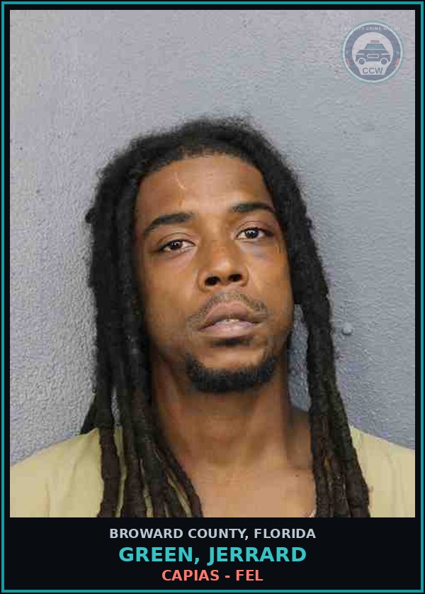 Booking mugshot of GREEN, JERRARD in Broward County