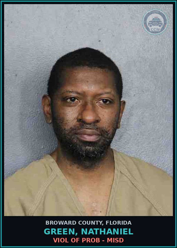 Booking mugshot of GREEN, NATHANIEL in Broward County