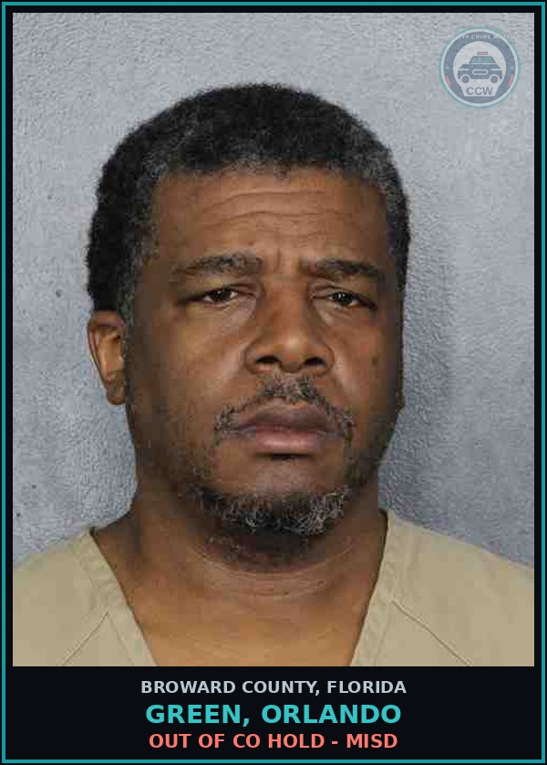 Booking mugshot of GREEN, ORLANDO in Broward County