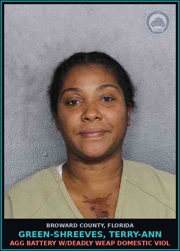 Booking mugshot of GREEN-SHREEVES, TERRY-ANN in Broward County