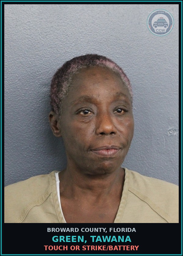 Booking mugshot of GREEN, TAWANA in Broward County