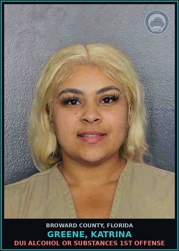 Booking mugshot of GREENE, KATRINA in Broward County