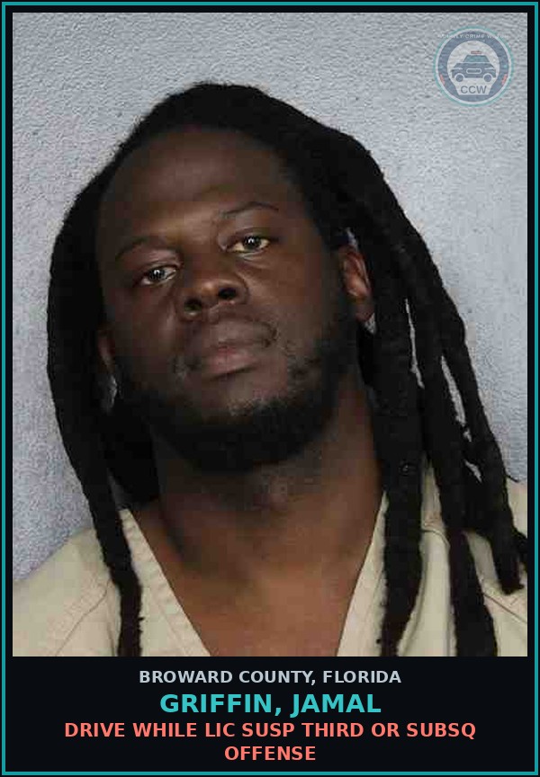 Booking mugshot of GRIFFIN, JAMAL in Broward County