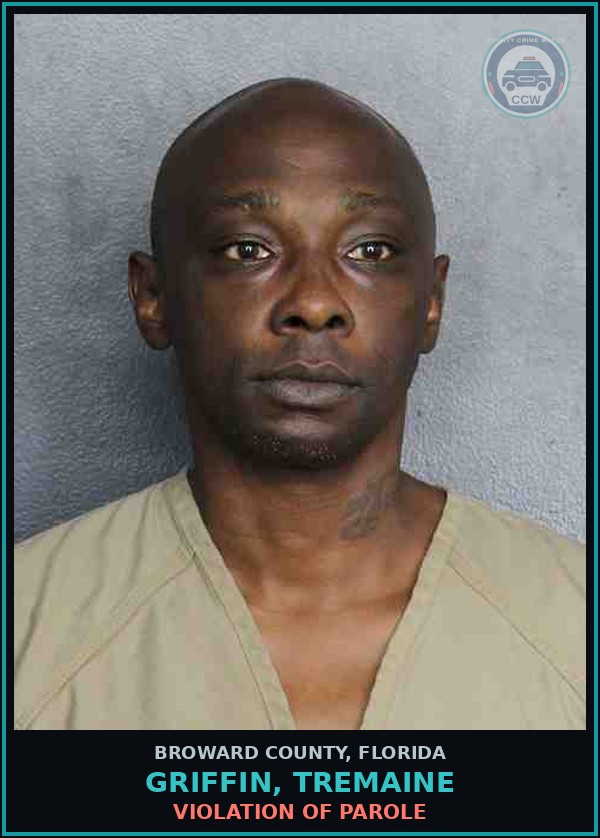 Booking mugshot of GRIFFIN, TREMAINE in Broward County