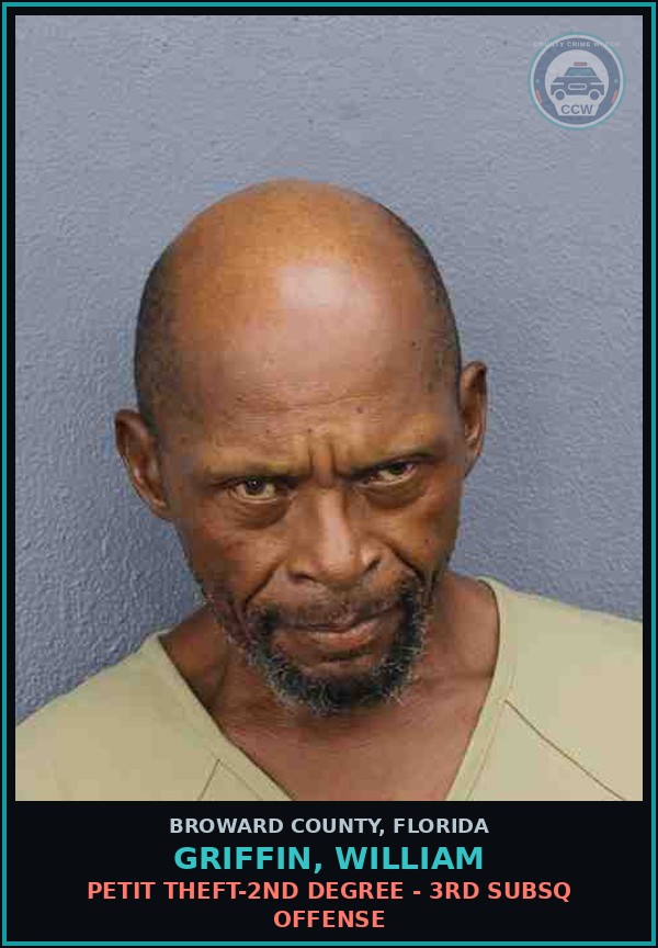 Booking mugshot of GRIFFIN, WILLIAM in Broward County