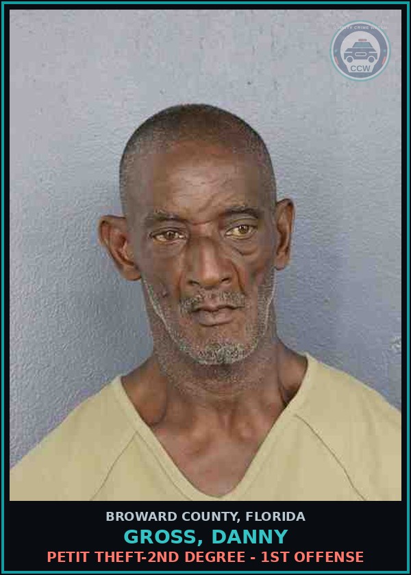 Booking mugshot of GROSS, DANNY in Broward County