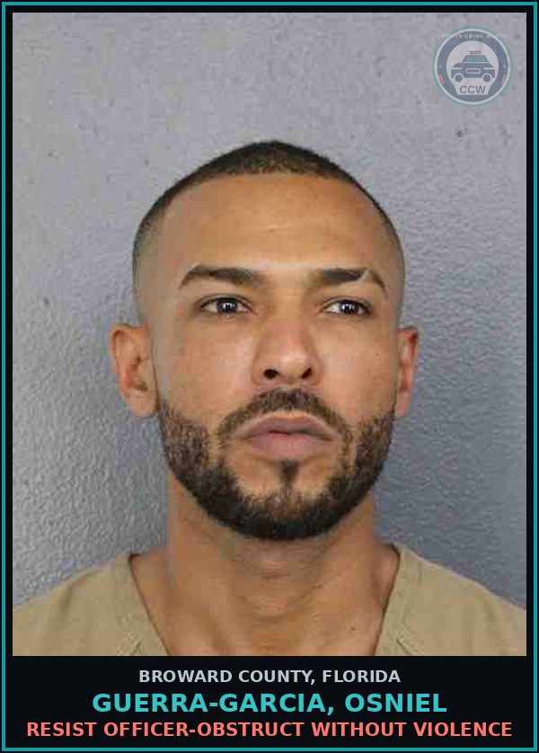 Booking mugshot of GUERRA-GARCIA, OSNIEL in Broward County