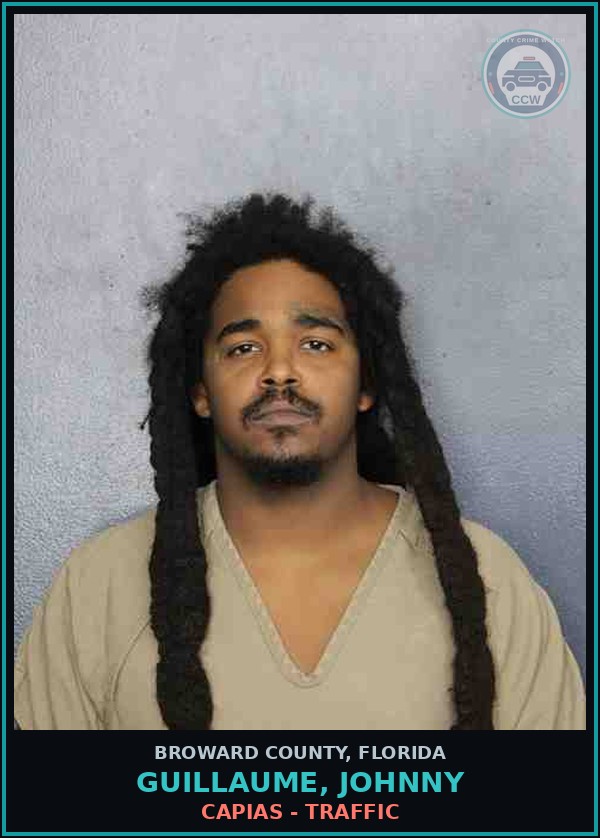 Booking mugshot of GUILLAUME, JOHNNY in Broward County