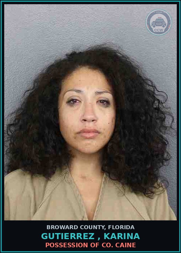 Booking mugshot of GUTIERREZ , KARINA in Broward County
