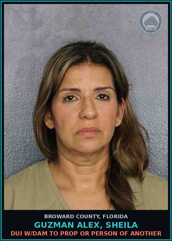 Booking mugshot of GUZMAN ALEX, SHEILA in Broward County