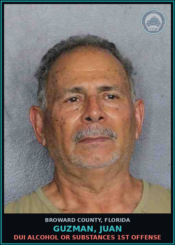 Booking mugshot of GUZMAN, JUAN in Broward County