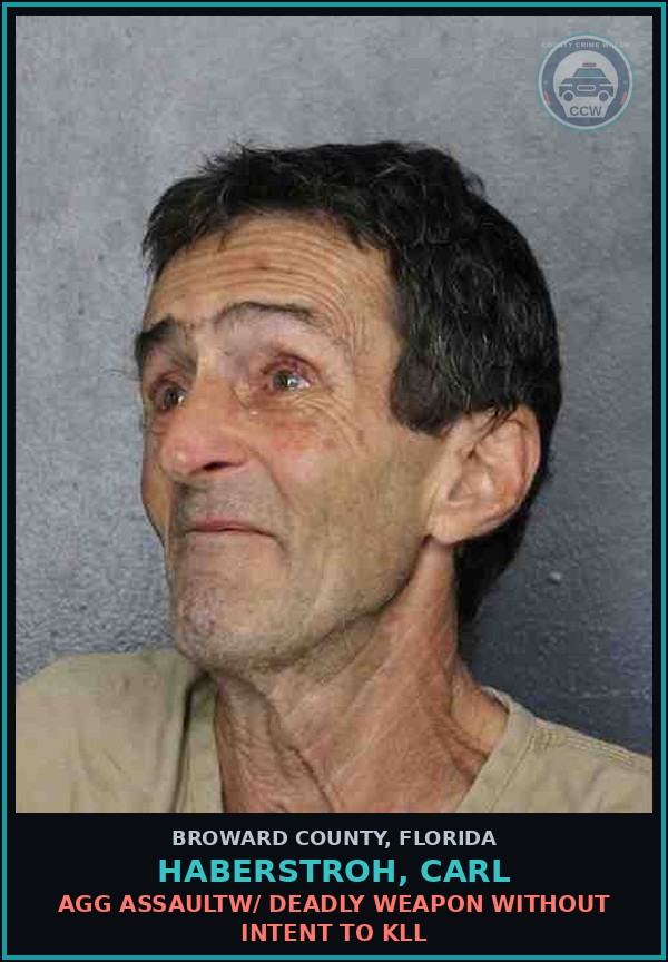 Booking mugshot of HABERSTROH, CARL in Broward County