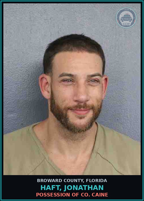 Booking mugshot of HAFT, JONATHAN in Broward County
