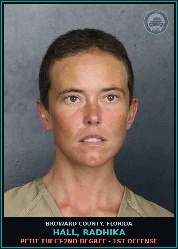 Booking mugshot of HALL, RADHIKA in Broward County