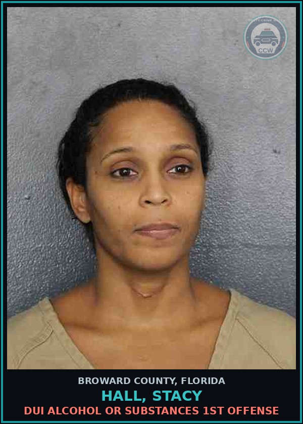 Booking mugshot of HALL, STACY in Broward County