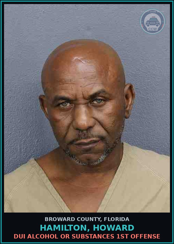 Booking mugshot of HAMILTON, HOWARD in Broward County