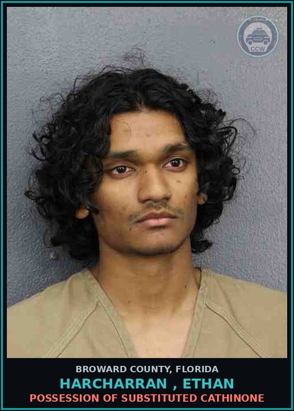 Booking mugshot of HARCHARRAN , ETHAN in Broward County