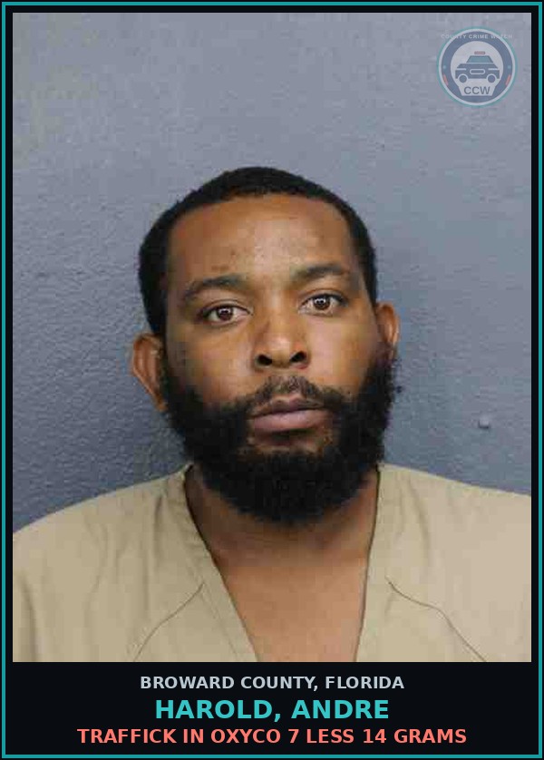 Booking mugshot of HAROLD, ANDRE in Broward County